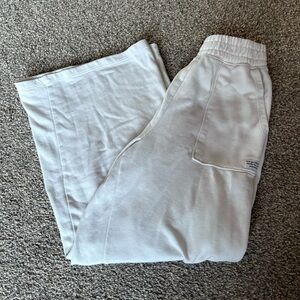 white H&M flare sweatpants | small